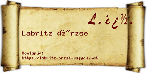 Labritz Örzse névjegykártya