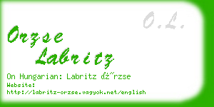 orzse labritz business card